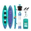 Aquatone Blast 13.6 Aufblasbares 3 Personen Kajak Set Luftboot