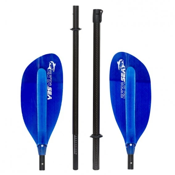 ExtaSea Pro-XL Carbon Vario Doppelpaddel | 220-240cm | 4-teilig | Dark Blue 2 ExtaSea Pro-XL Carbon Vario Doppelpaddel | 220-240cm | 4-teilig | Dark Blue – Bild 2
