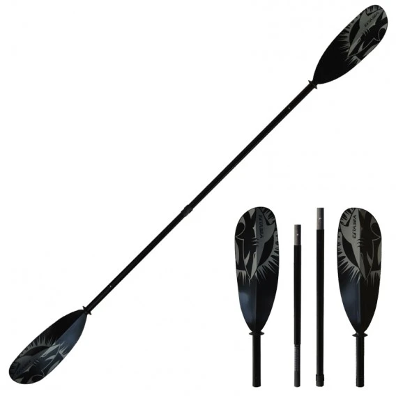 ExtaSea Tour Vario Fiberglas Doppelpaddel | 220-240cm | 4-teilig | Schwarz-grau 1 ExtaSea Tour Vario Fiberglas Doppelpaddel | 220-240cm | 4-teilig | Schwarz-grau