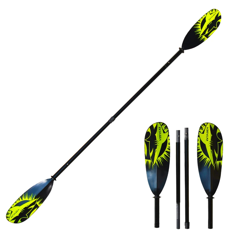 ExtaSea Tour Vario Fiberglas Doppelpaddel | 220-240cm | 4-teilig | Schwarz-lime 1 ExtaSea Tour Vario Fiberglas Doppelpaddel | 220-240cm | 4-teilig | Schwarz-lime