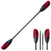 ExtaSea Tour Vario Fiberglas Doppelpaddel | 220-240cm | 4-teilig | Schwarz-rot